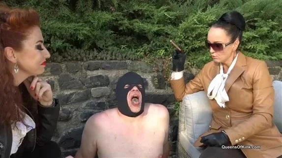 Queens of Kink in Video Double Cigar Ashtray Slave - Fetish Liza and Lady Renee (2025/MPEG-4/307 MB)