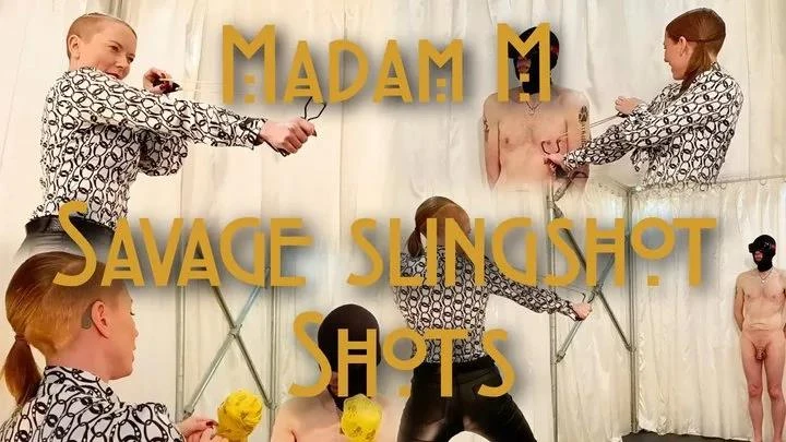 Madam M in Video Savage Slingshot Shots Extreme Bondage CBT Catapult Punishment (2025/MPEG-4/2.13 GB)